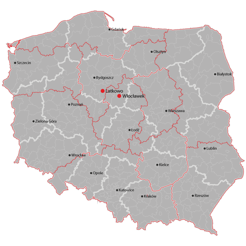 Mapa Polski - Regiony Sprzedaży