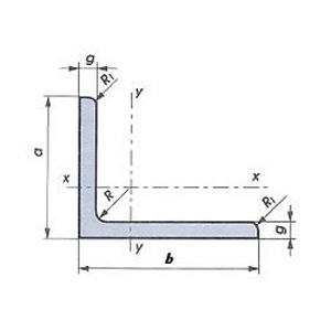 Kątowniki gorącowalcowane nierównoramienne